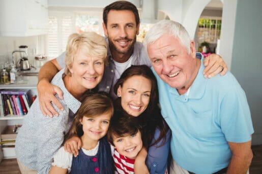 Grandfather with inheritance life insurance with a child